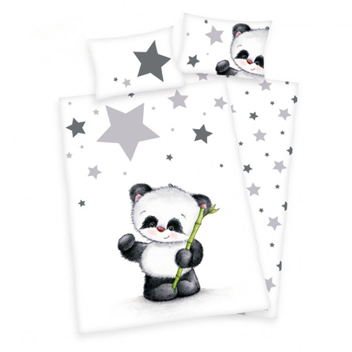 Premium gultas veļa Panda, 100x135, 40x60 cm||TavsSapnis