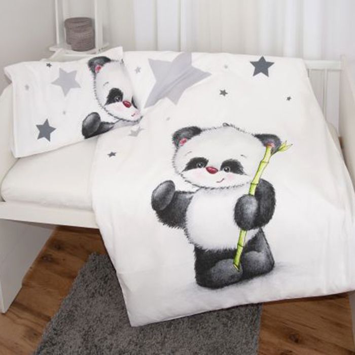 Premium gultas veļa Panda, 100x135, 40x60 cm||TavsSapnis