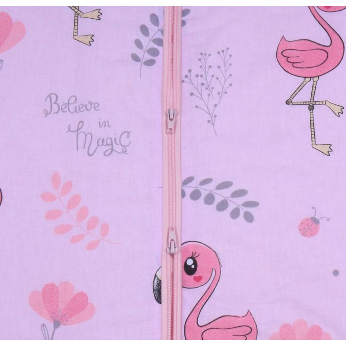 Guļammaiss ar divpusēju rāvējslēdzēju Rozā flamingo||TavsSapnis