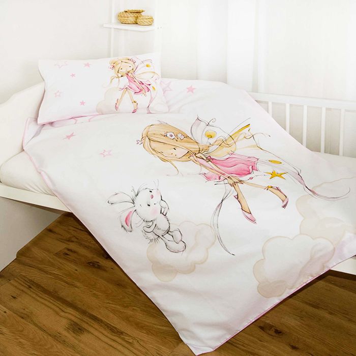 Organiskās kokvilnas flaneļa gultas veļa Fairytale, 100x135, 40x60 cm||TavsSapnis