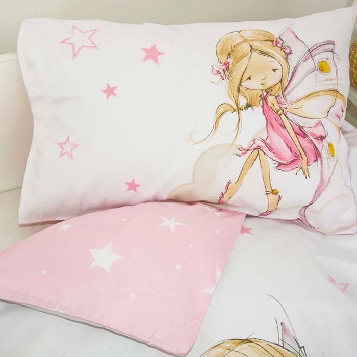 Organiskās kokvilnas flaneļa gultas veļa Fairytale, 100x135, 40x60 cm||TavsSapnis