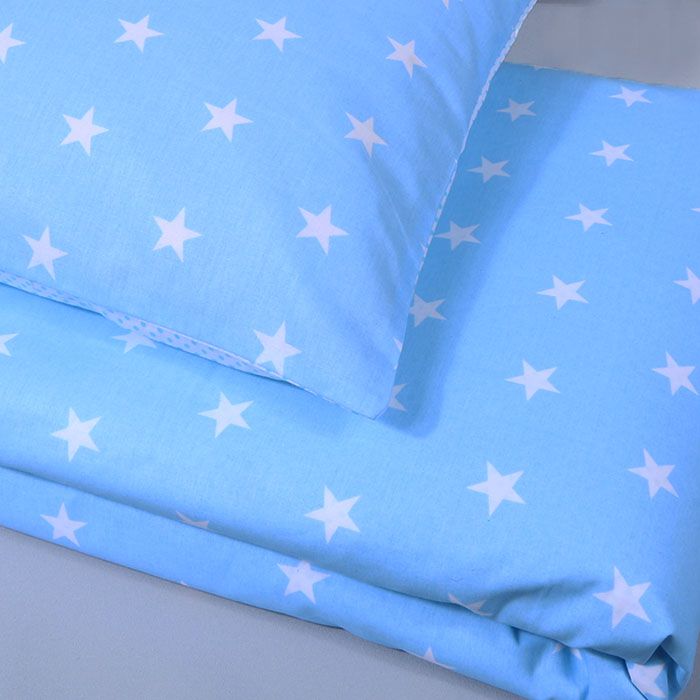Divpusējs gultas veļas komplekts Zils Zvaigznes||TavsSapnis