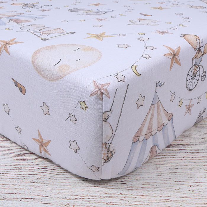 Kokvilnas palags ar gumiju Cirks, 80x160 cm||TavsSapnis