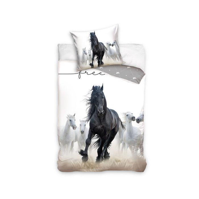 Divpusējas gultas veļas komplekts Zirgi||TavsSapnis