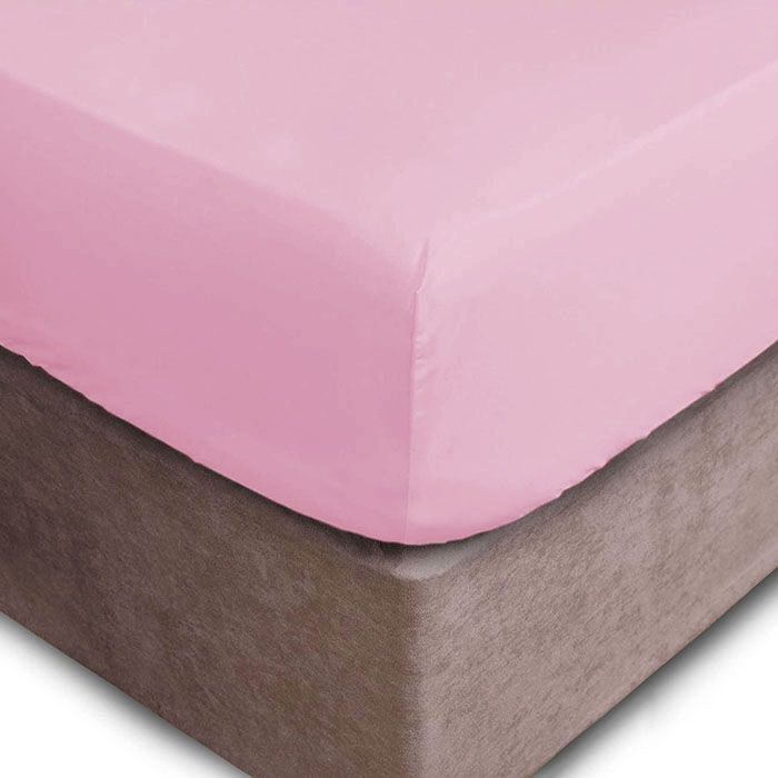 Trikotāžas palags ar gumiju, rozā, 180x200 cm||TavsSapnis