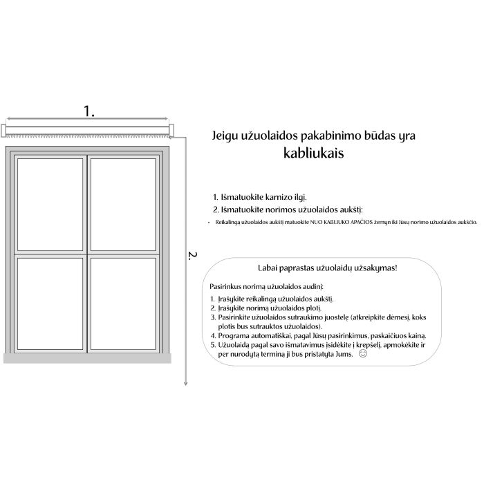 Mērāmi nakts aizkari Laurel, augstums 275 cm||TavsSapnis