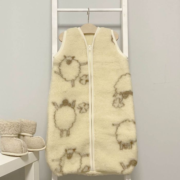 Merino vilnas guļammaiss ar rāvējslēdzēju Sheep, 76 cm||TavsSapnis