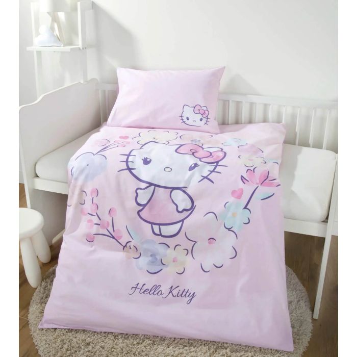 Organiskās kokvilnas gultas veļa Hello Kitty||TavsSapnis