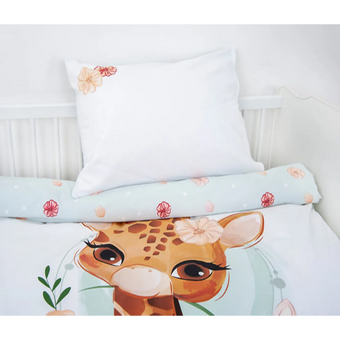 Organiskās kokvilnas flaneļa gultas veļa Žirafe||TavsSapnis