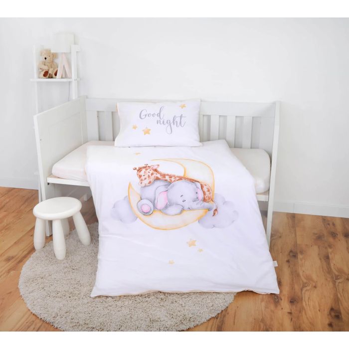 Organiskās kokvilnas flaneļa gultas veļa Uz Mēness, 100x135, 40x60 cm||TavsSapnis