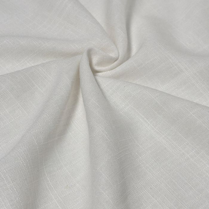 Viskozes un elastāna audums ar linu, piena baltā krāsā||TavsSapnis