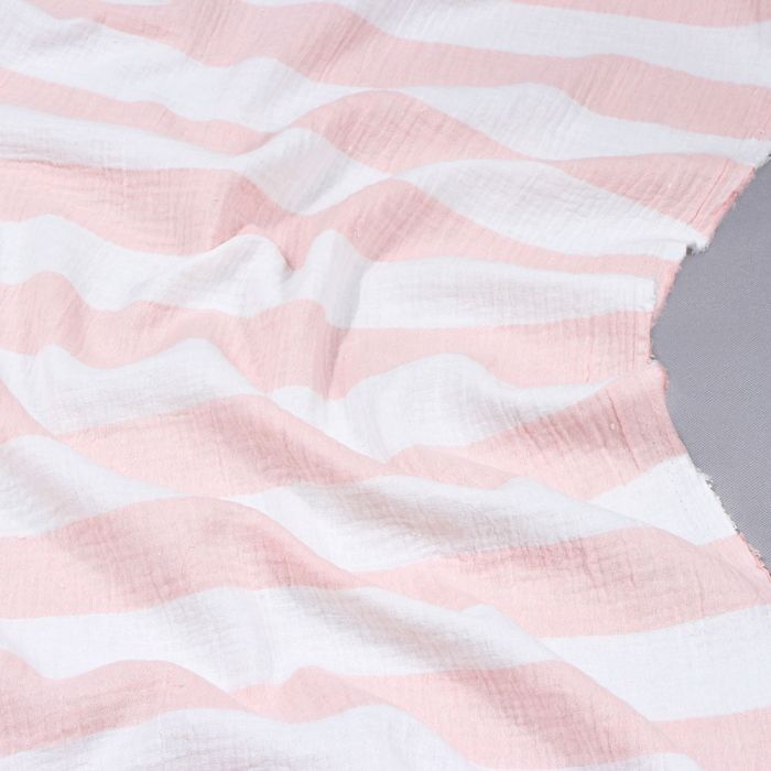 Double gauze muslin Pink Stripes||TavsSapnis