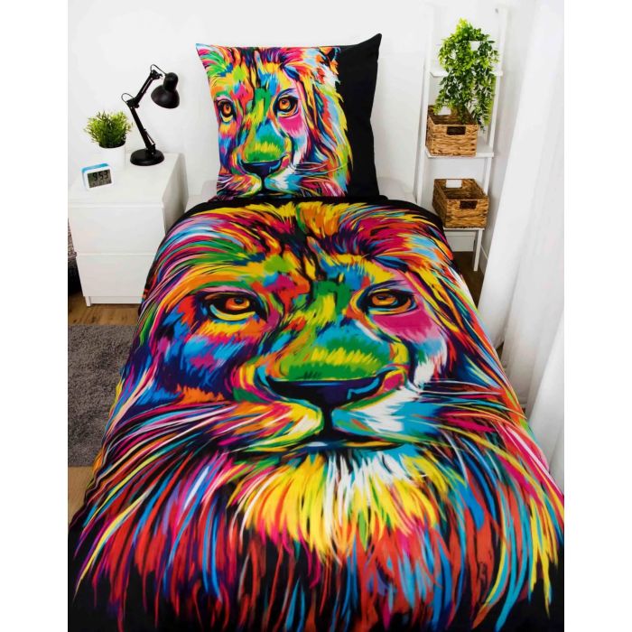 Satīns gultas veļas komplekts Lion, 135x200, 80x80 cm||TavsSapnis