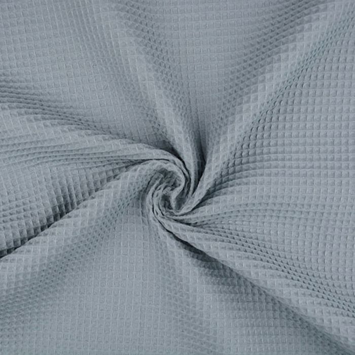 Kokvilnas audums WAFFLE, zilgani pelēks||TavsSapnis