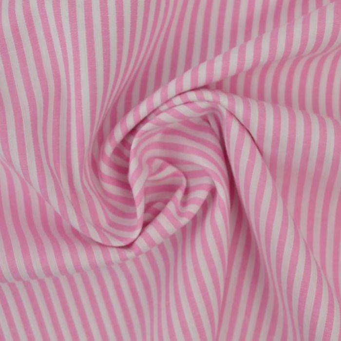 Kokvilnas poplīna audums Pink Stripes||TavsSapnis