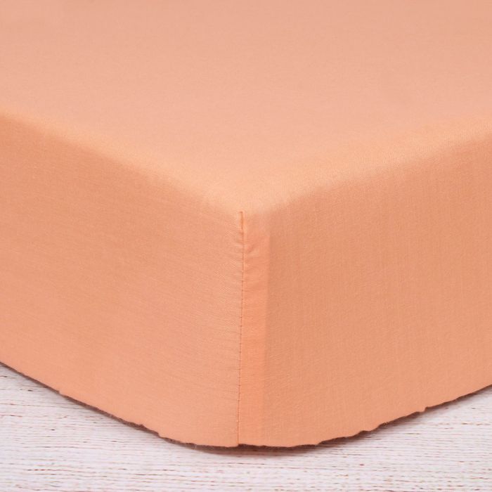 Kokvilnas palags ar gumiju, persiki, 60x120 cm||TavsSapnis
