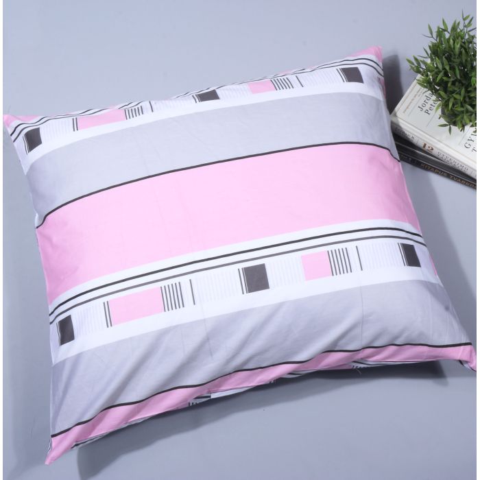Kokvilnas spilvendrāna ar rāvējslēdzēju Pink Geometry, 70x80 cm (nedaudz netīrs)||TavsSapnis