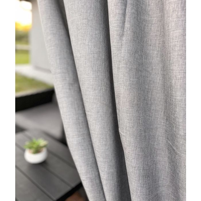 Terases aizkars Linen Grey ar UV aizsardzību, ar sasienamo lenti||TavsSapnis