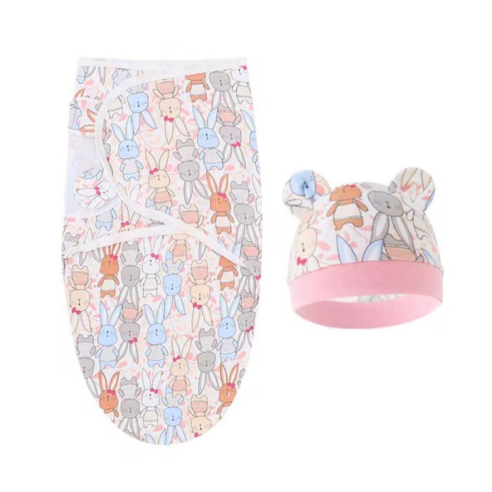 Trikotažas autiņbiksīšu kokons ar cepuri Bunny, 48 cm||TavsSapnis
