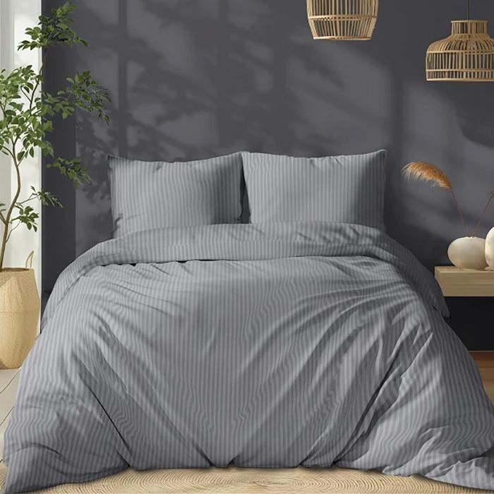 Šūts Pure Collection damaskas kokvilnas gultas veļa Grey, 200x220 cm||TavsSapnis
