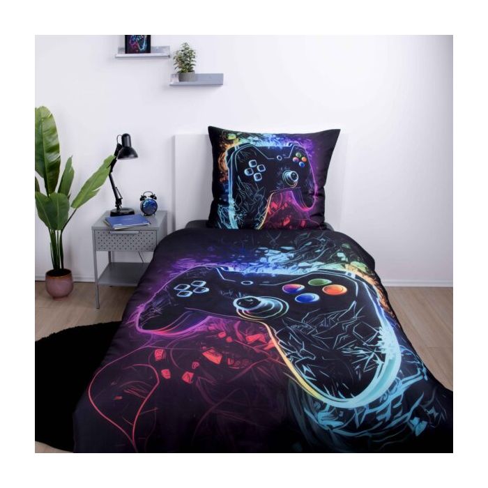Gultas veļas komplekts Neon Game, 135x200, 80x80 cm||TavsSapnis
