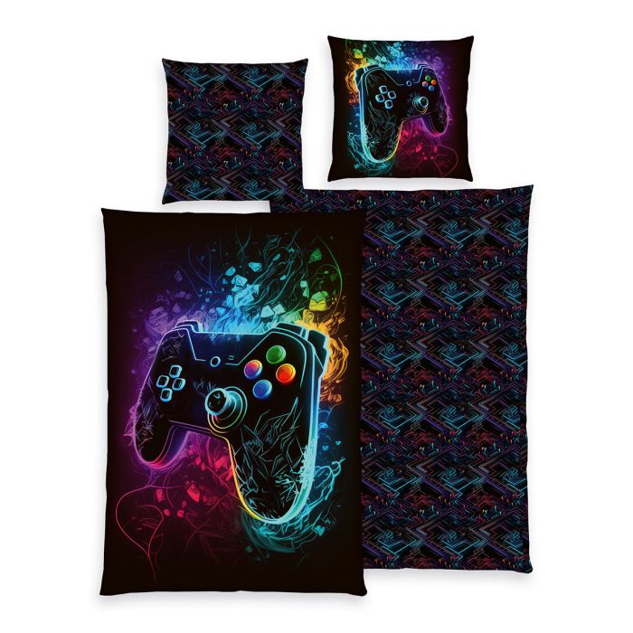 Gultas veļas komplekts Neon Game, 135x200, 80x80 cm||TavsSapnis