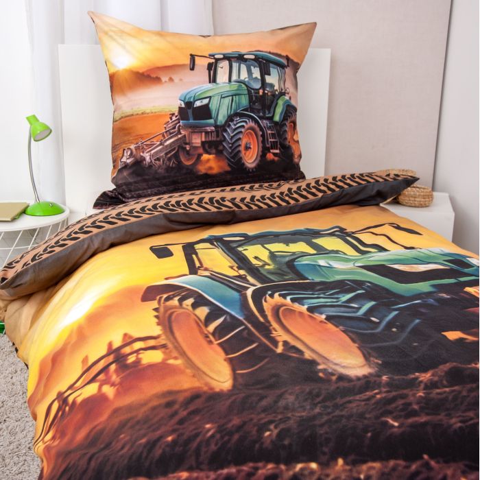 Gultas veļas komplekts Traktors, 140x200, 70x90cm ||TavsSapnis