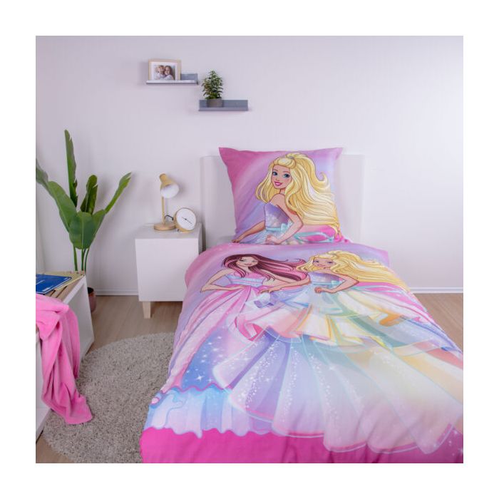 Divpusējas gultas veļas komplekts Barbie, 140x200, 70x90 cm||TavsSapnis