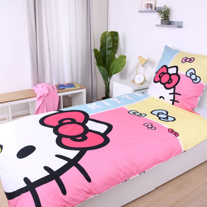 Gultas veļas komplekts  Hello Kitty, 135x200, 80x80 cm||TavsSapnis