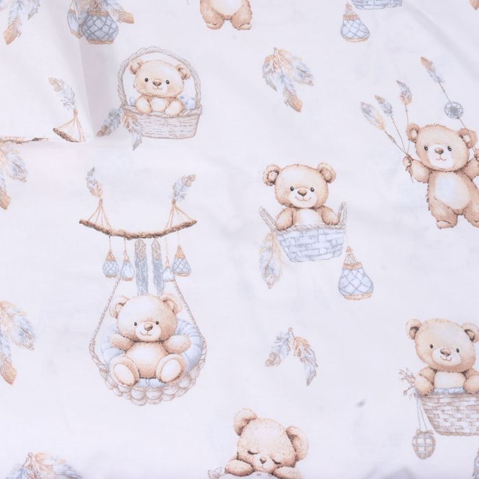 Kokvilnas palags bez gumijas Teddy Bear, 90x155 cm||TavsSapnis