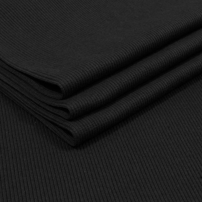 Rib trikotāža melna, 1.30x1.26m||TavsSapnis