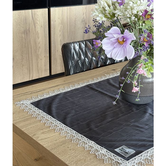 Samts galda celiņš Grey Luxury, 55x130 cm||TavsSapnis