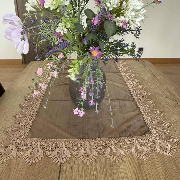 Samts galda celiņš Brown Luxury, 60x130 cm||TavsSapnis