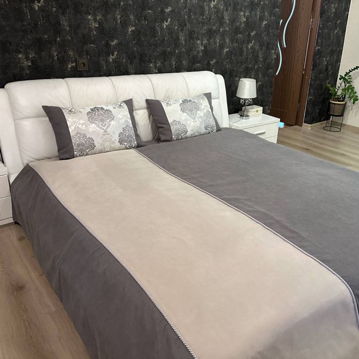 Roku darbs gultas pārklājs Luxury, 180x200 cm matracim, ar spilvendrānām||TavsSapnis