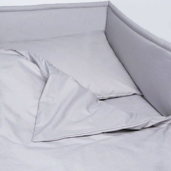 3 daļas gultas veļas komplekts Pelēks, 110x140, 40x60 cm ar aizsargu||TavsSapnis