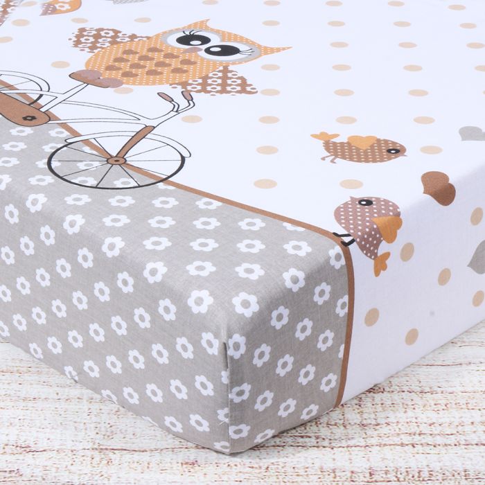 Kokvilnas palags ar gumiju Pūces, 80x160 cm||TavsSapnis