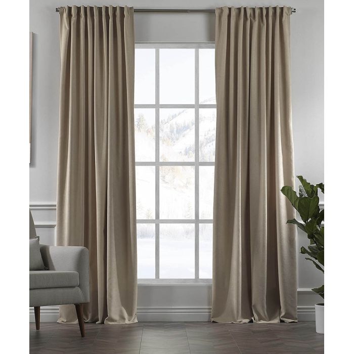 Izmērīts velūra aizkars Taupe, augstums 280 cm||TavsSapnis