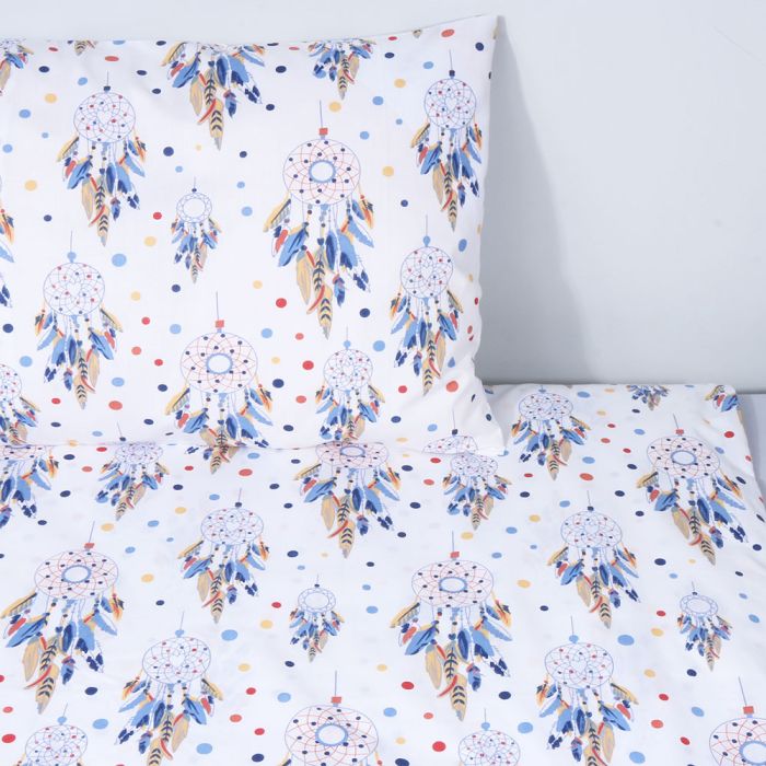 Kokvilnas gultas veļas komplekts zīdainim Sapņu ķērāji, 90x120, 40x60 cm||TavsSapnis