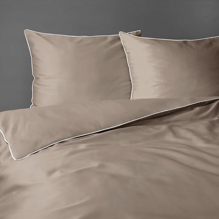 Pure Collection mako satīna gultasveļa Taupe, 140x200, 70x80 cm||TavsSapnis