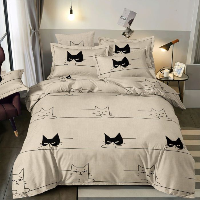 Gultas veļas komplekts Playful Cats, 140x200, 70x70 cm (2 gab.)||TavsSapnis