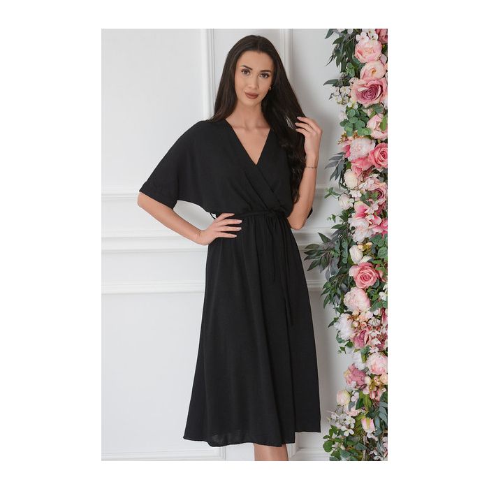 Vasaras audums American Crepe, melns, atlikums 0.60x1.50m||TavsSapnis