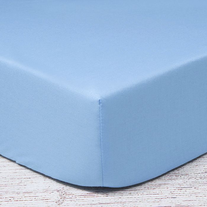 Kokvilnas palags ar gumiju Gaiši zils, 60x120 cm||TavsSapnis