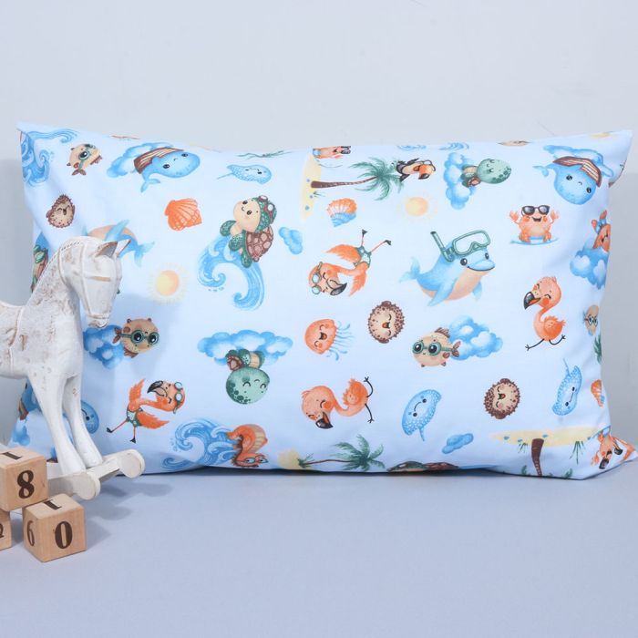 Kokvilnas spilvendrāna Jūras prieki, 40x60 cm ||TavsSapnis