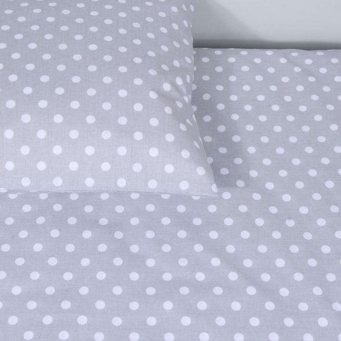 Kokvilnas gultas veļas komplekts zīdainim Grey Bubbles, 110x140, 40x60 cm||TavsSapnis