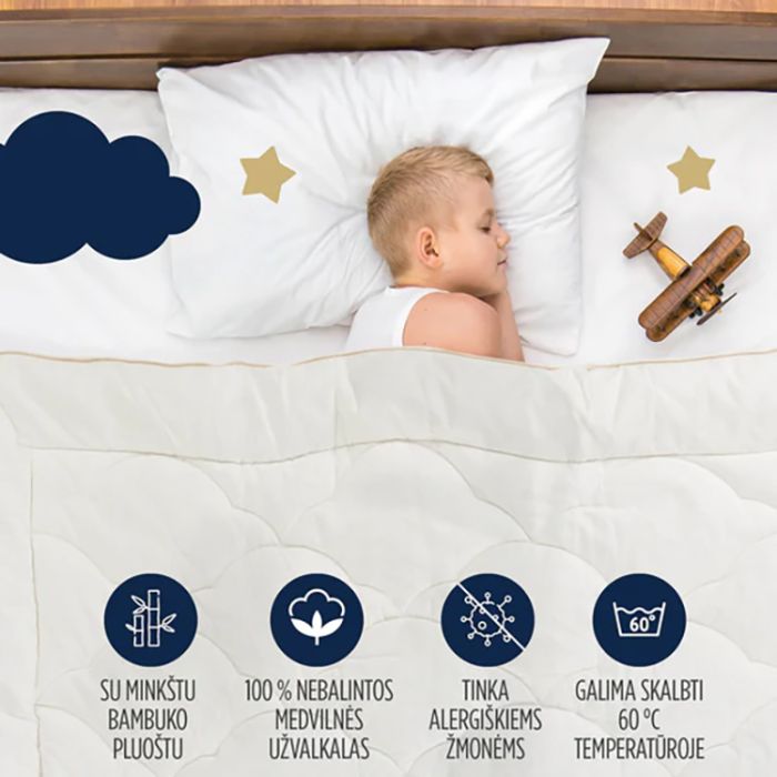 Universāla sega Junior Duvet ar bambusu, 140x200 cm||TavsSapnis