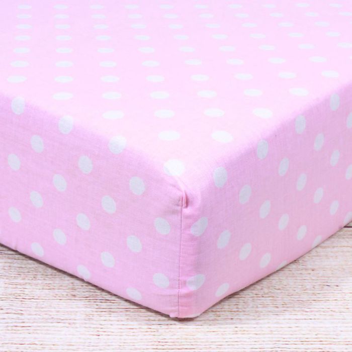 Kokvilnas palags ar gumiju Pink Bubbles, 60x120 cm||TavsSapnis