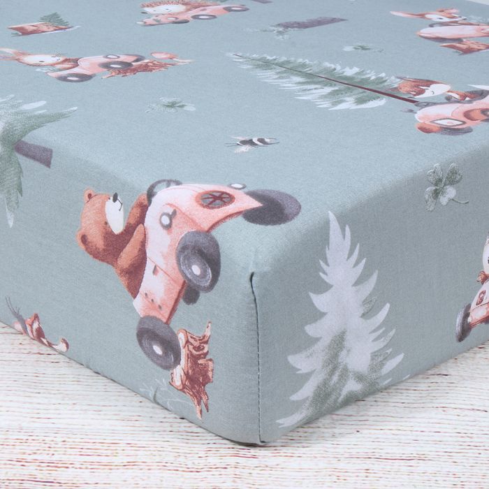 Kokvilnas palags ar gumiju Sacīkstes, 60x120 cm||TavsSapnis