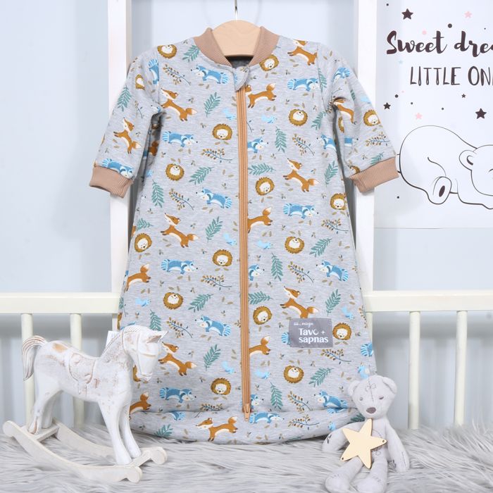 Apsildāms trikotāžas guļammaiss ar piedurknēm Forest, 55 cm||TavsSapnis