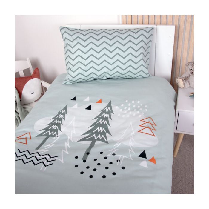 Organiskās kokvilnas gultas veļa Nordic Forest, 100x135, 40x60 cm||TavsSapnis