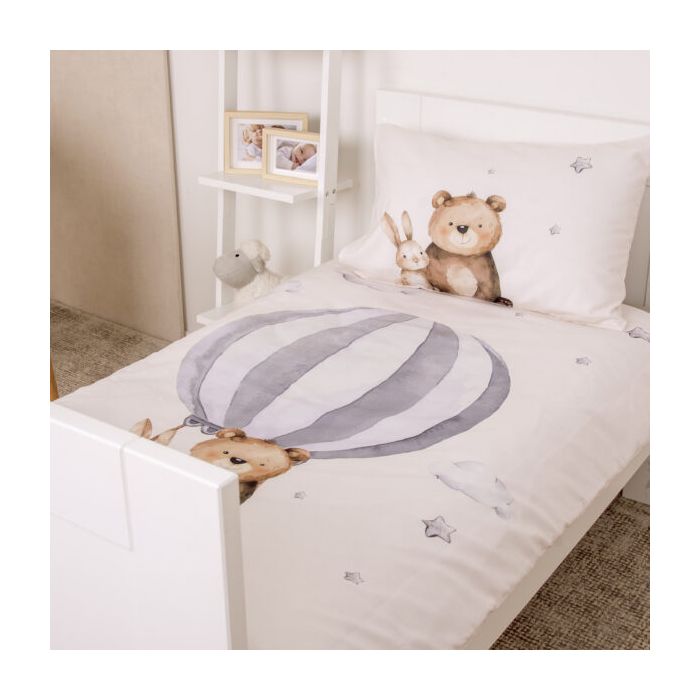 Organiskās kokvilnas gultas veļa Gaisa balons, 100x135, 40x60 cm||TavsSapnis